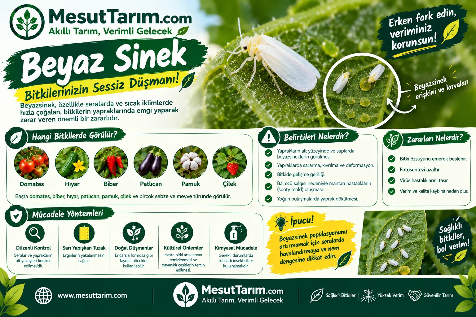 Beyaz Sinek Zararları Mücadele Yöntemleri
