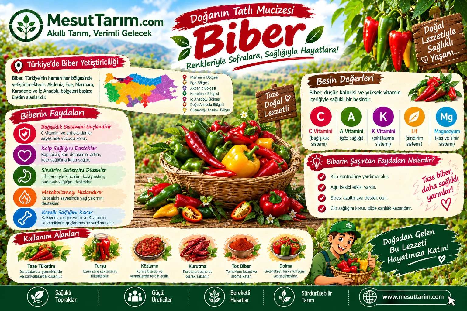 Biber Yetiştiriciliği: Türleri, Çeşitleri ve Üretim Rehberi