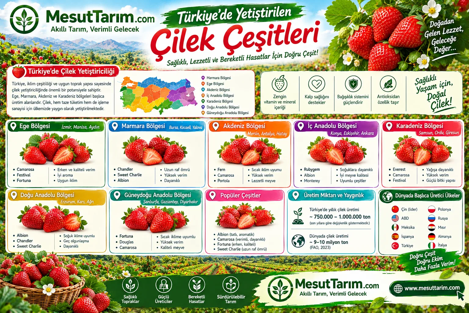 Türkiye'de Çilek Yetişriciliği ve Çeşitleri