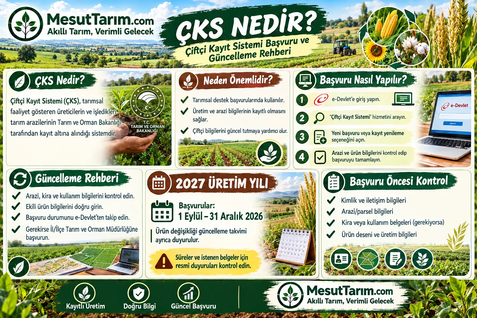 ÇKS Nedir? Çiftçi Kayıt Sistemi Başvurusu ve Güncelleme