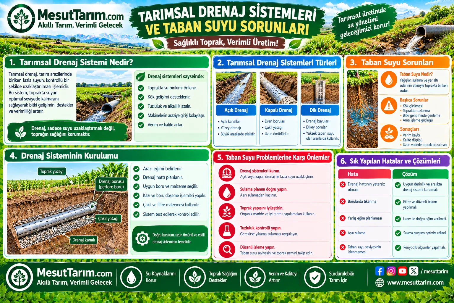 Tarımsal Drenaj Sistemleri ve Taban Suyu Sorunları