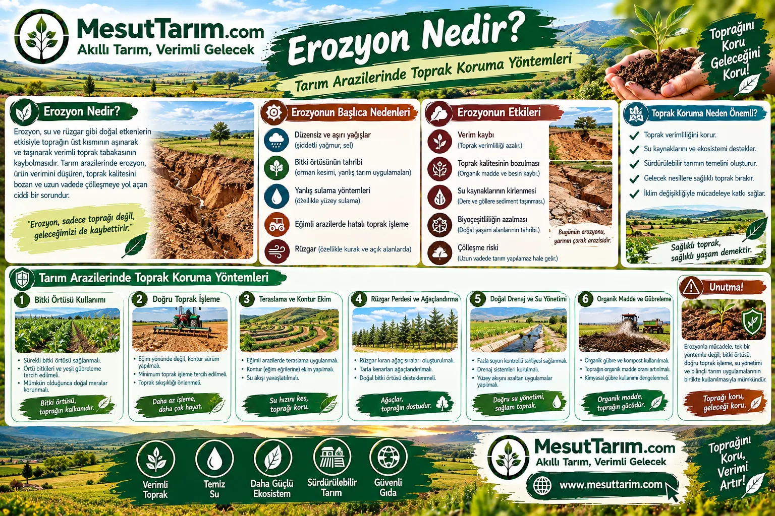 Erozyon Nedir? Tarım Arazilerinde Toprak Koruma Yöntemleri