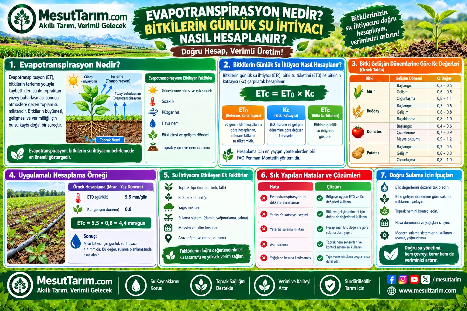 Evapotranspirasyon Nedir? Bitkilerin Günlük Su İhtiyacı Nasıl Hesaplanır?