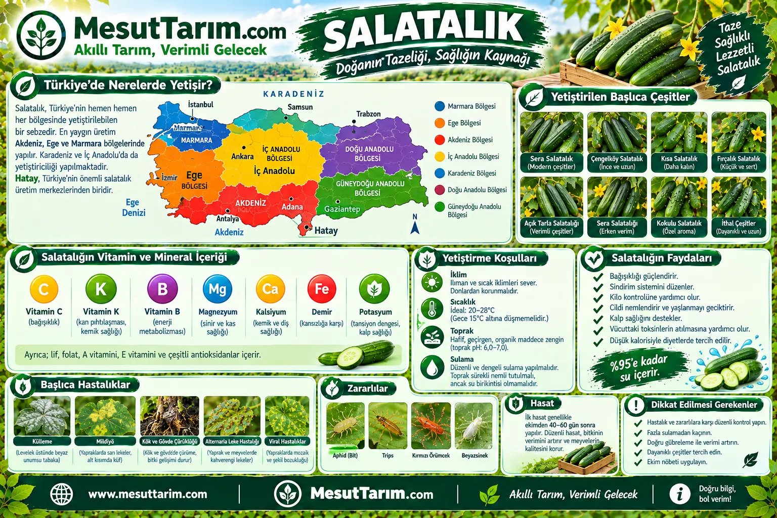 Türkiye’de Salatalık Hıyar (Cucumis sativus) Çeşitleri ve Yetiştiriciliği