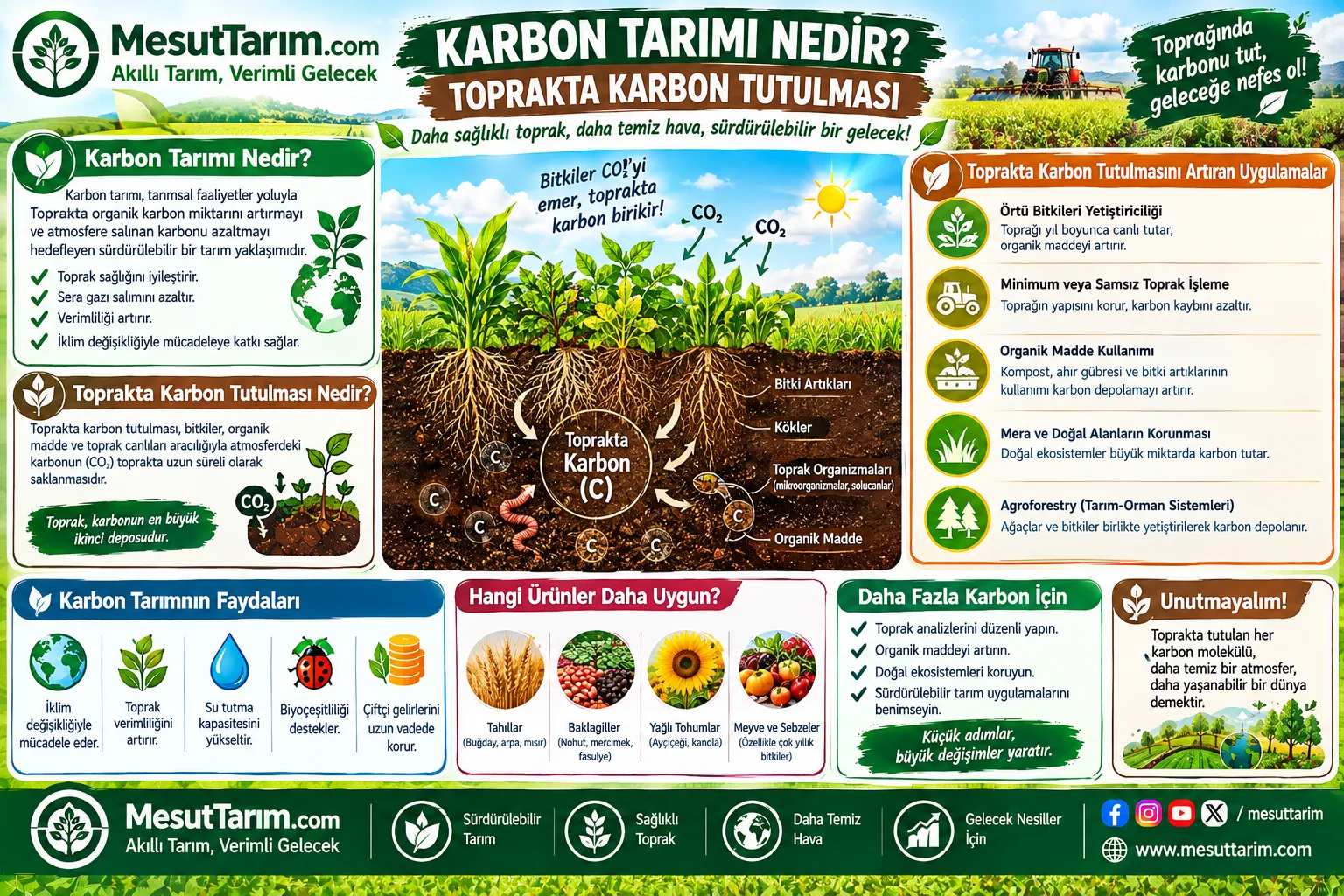 Karbon Tarımı Nedir? Toprakta Karbon Tutulması, Uygulamaları