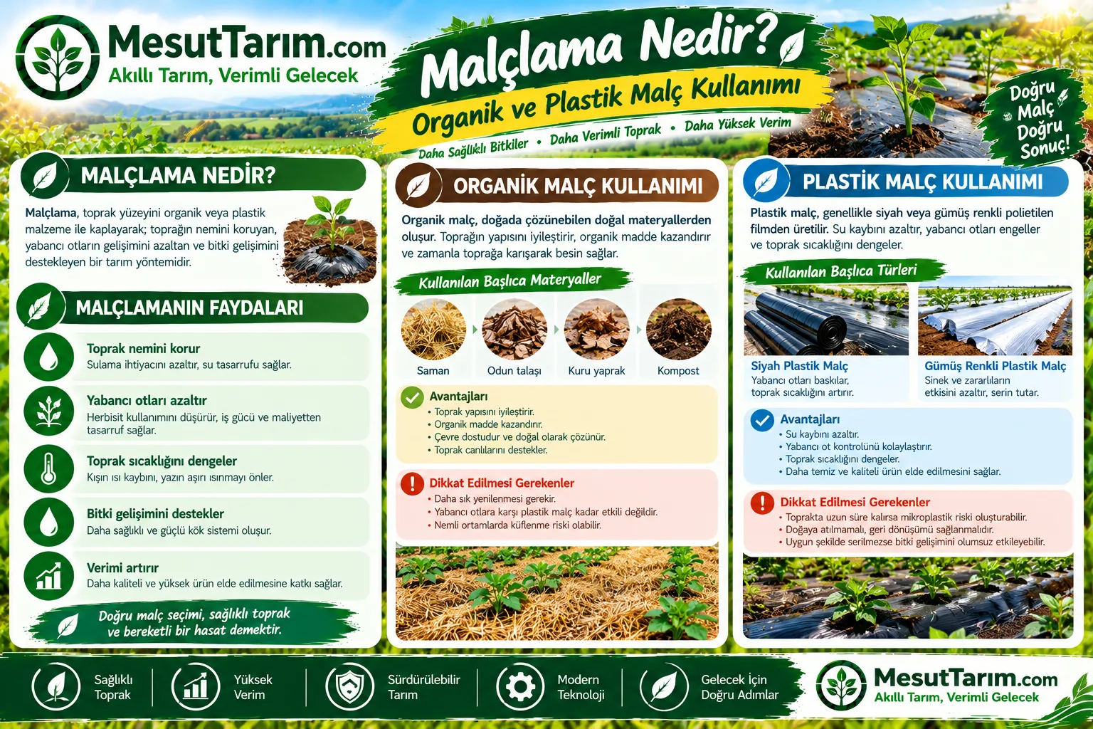 Malçlama Nedir? Organik ve Plastik Malç Kullanımı