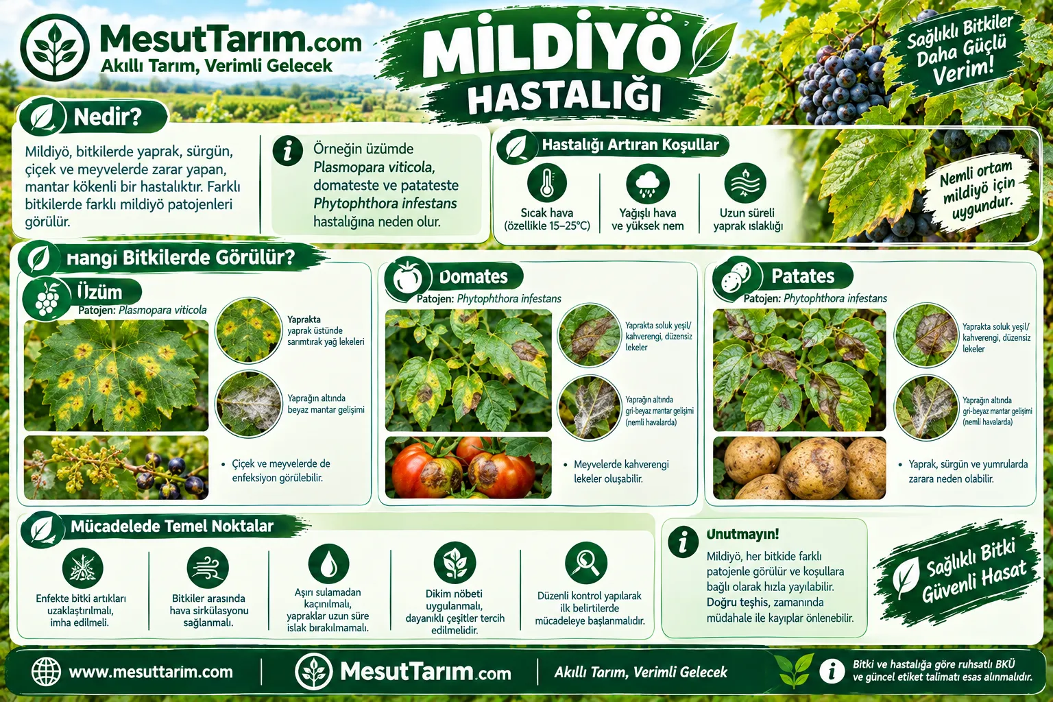 Mildiyö Hastalığı Nedir? Belirtileri, Mücadelesi ve Ruhsatlı İlaçları