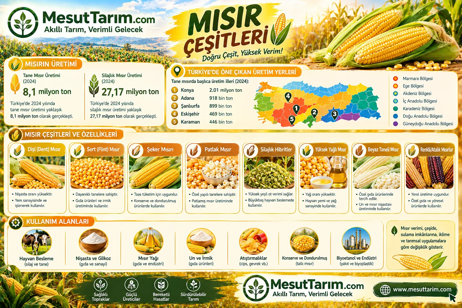 Mısır Yetiştiriciliği: Çeşitleri ve Bakım Rehberi