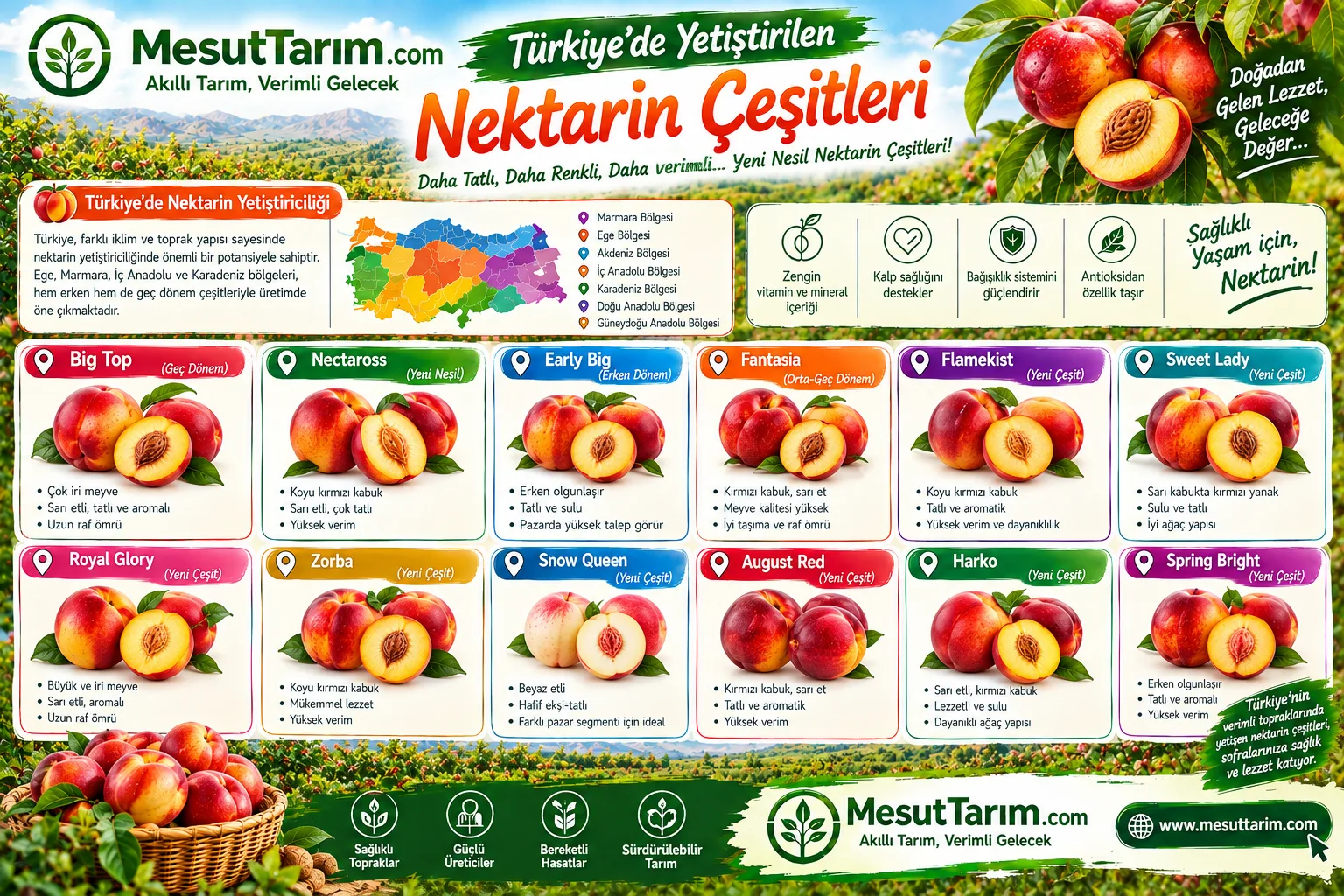 Nektarin Yetiştiriciliği: Çeşitleri, Bakımı ve Verimi