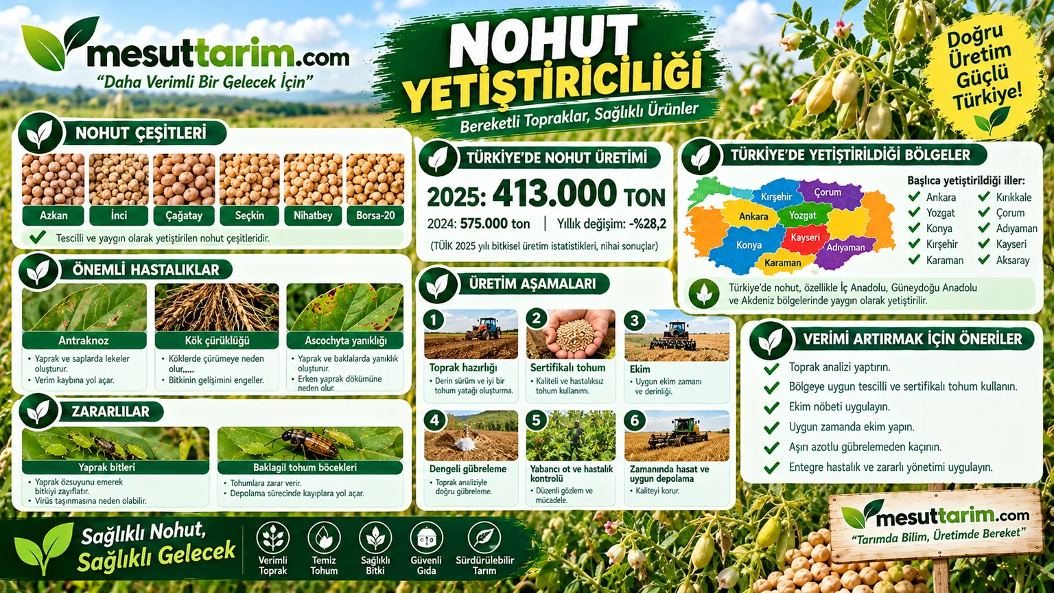 Nohut Yetiştiriciliği: Hastalık ve Zararlılarıyla Mücadele