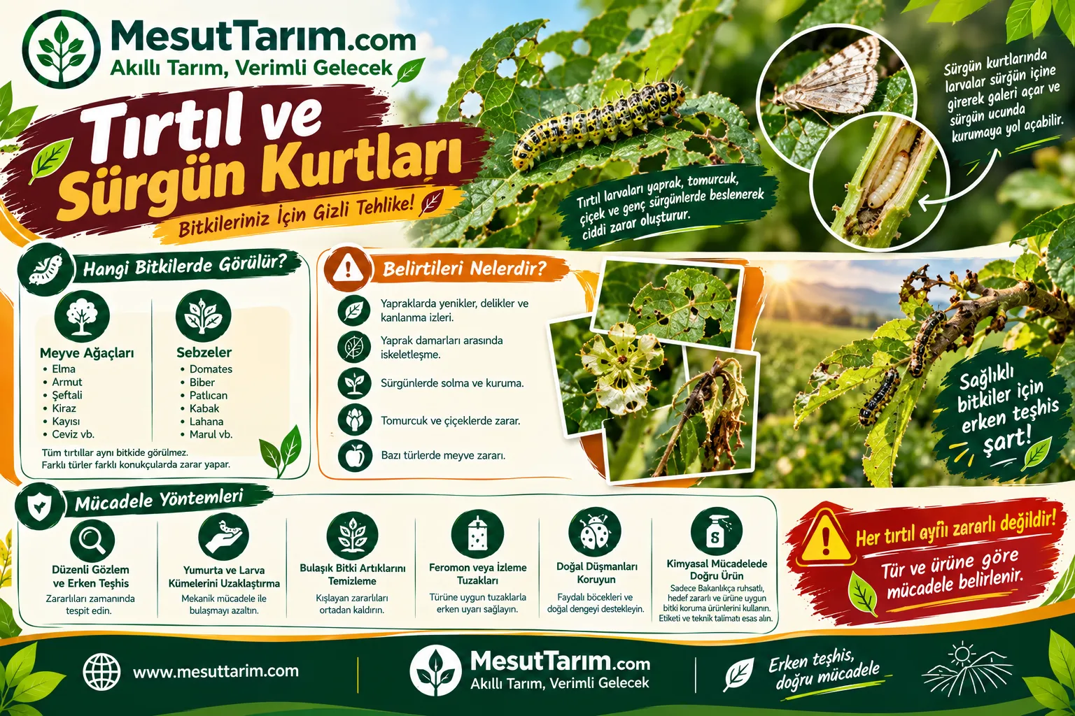 Tırtıl ve Sürgün Kurtları Zararları ve Mücadelesi