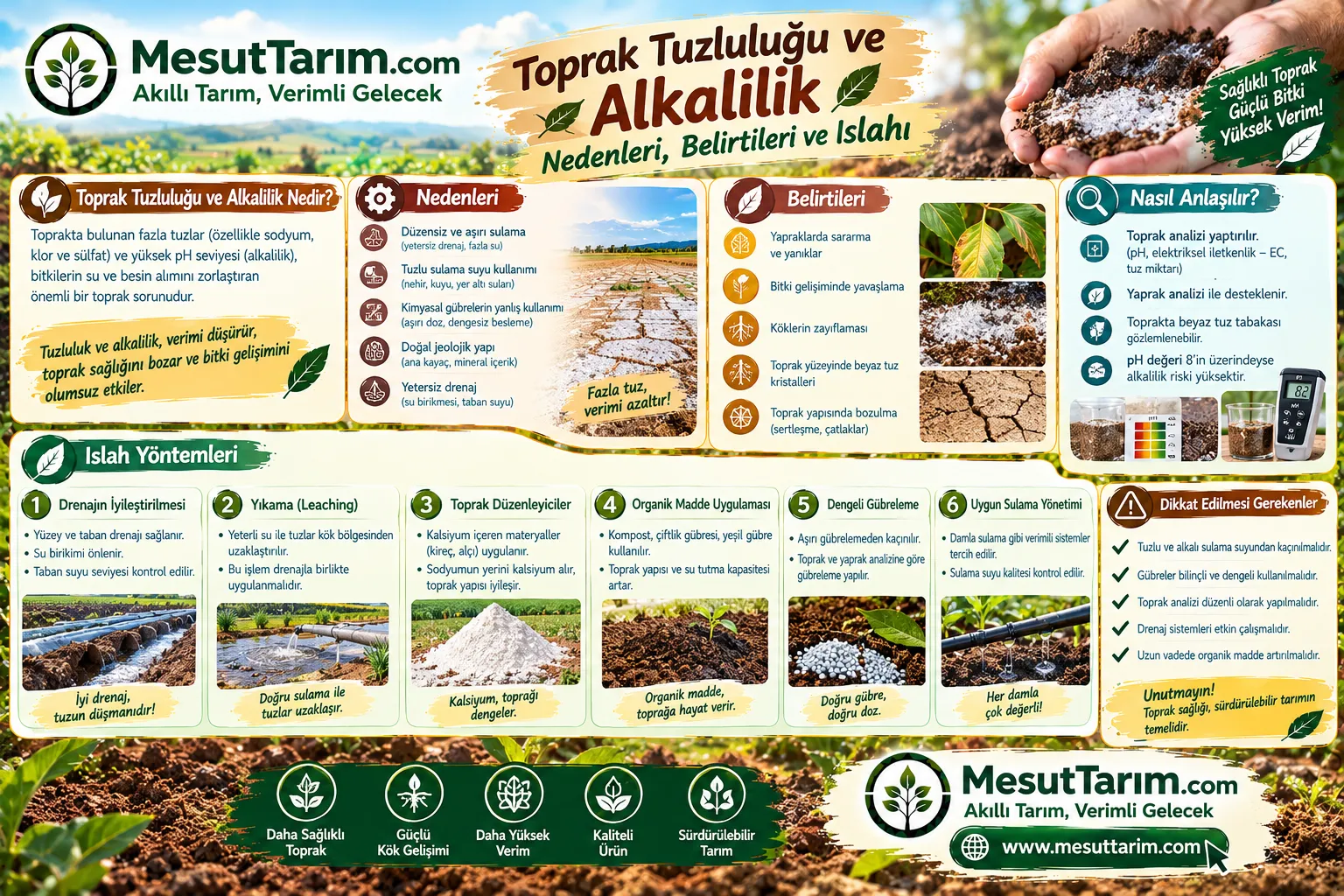 Toprak Tuzluluğu ve Alkalilik: Nedenleri, Belirtileri ve Islahı