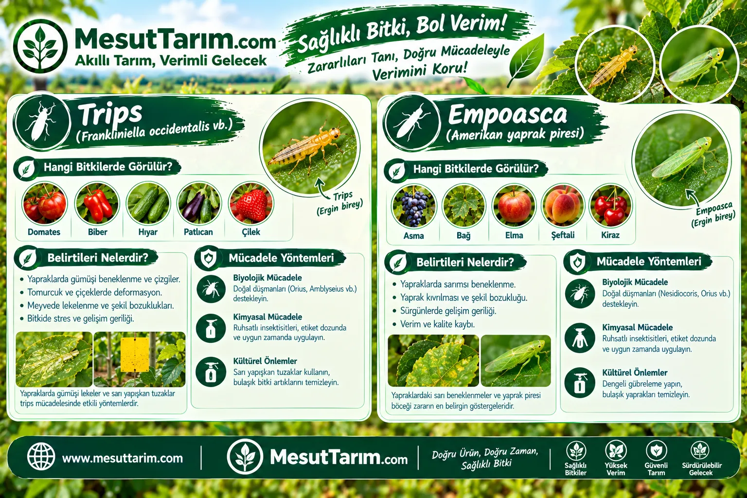 Trips ve Empoasca Mücadelesi Ruhsatlı İlaçları