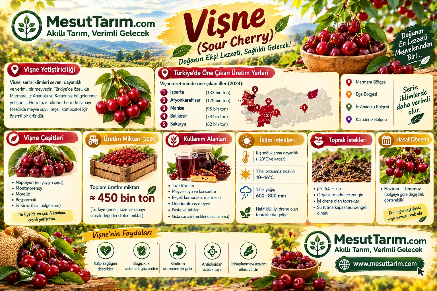 Vişne (Prunus cerasus) Yetiştiriciliği:Üretim Rehberi