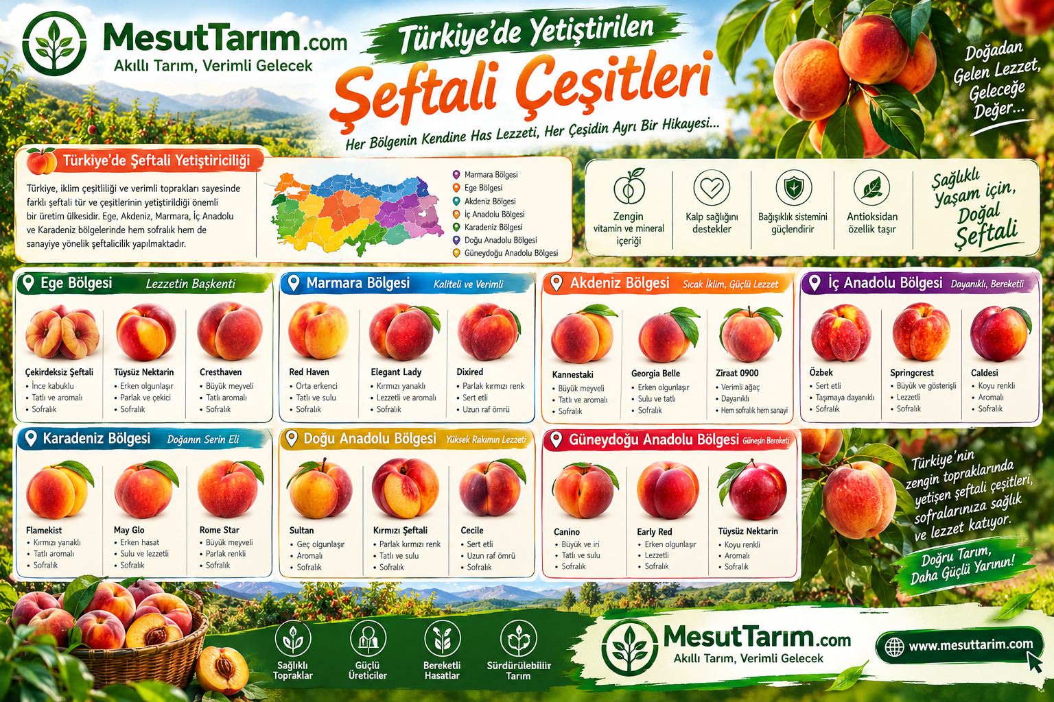 Türkiye'de Yetiştirilen Tüm Şeftali Çeşitleri